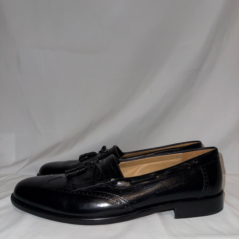 Johnston & Murphy Black Genuine Deerskin Tassel Loafers - Picture 5 of 11
